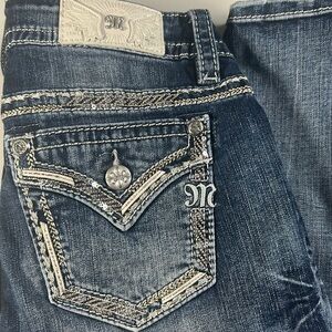 Miss Me Jeans Women’s Size 27  Low Rise Ankle Skinny Jeans Rhinestone Bling
